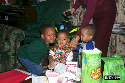 Malik, David III, & Malcom having fun. Dec 1999)